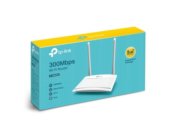 Wireless Router|TP-LINK|Wireless Router|300 Mbps|IEEE 802.11b|IEEE 802.11g|IEEE 802.11n|1 WAN|2x10/100M|Number of antennas 2|TL-WR820N 3