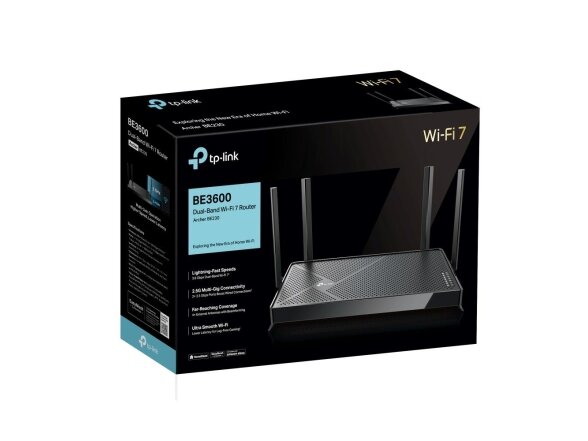 Wireless Router|TP-LINK|Wireless Router|3600 Mbps|Wi-Fi 7|USB 3.0|3x10/100/1000M|1x2.5GbE|LAN \ WAN ports 1|Number of antennas 4|ARCHERBE230 2