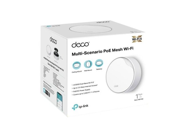 Wireless Router|TP-LINK|Wireless Router|3000 Mbps|Mesh|Wi-Fi 6|1x10/100/1000M|1x2.5GbE|DHCP|DECOX50-POE(1-PACK) 4