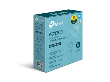 Bevielio tinklo adapteris 1300MBPS USB ARCHER T3U NANO TP-LINK