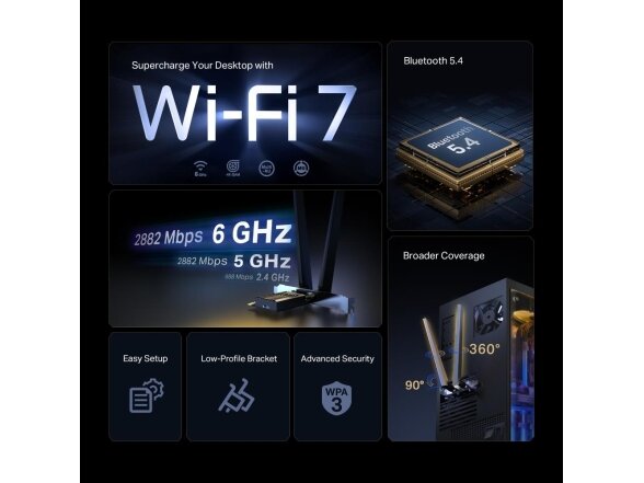 WRL ADAPTER 6500MBPS WI-FI 7/ARCHER TBE400E TP-LINK 4 WRL ADAPTER 6500MBPS WI-FI 7/ARCHER TBE400E TP-LINK 4